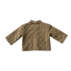 Organic Quilted Denim Jacket - Coffee