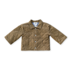 Organic Quilted Denim Jacket - Coffee