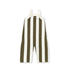 Vertical Stripe Knit Overalls - Coffee