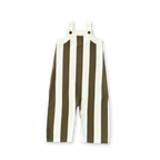 Vertical Stripe Knit Overalls - Coffee