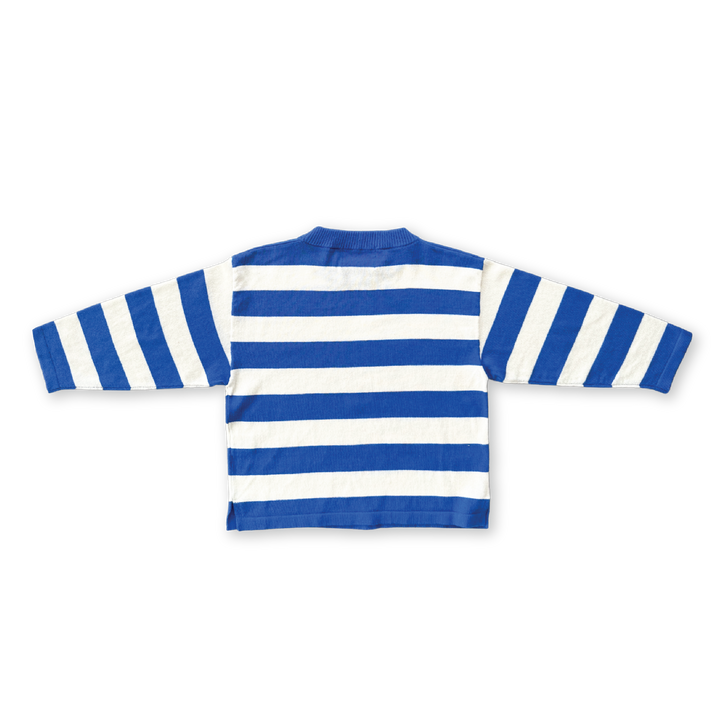Grown Stripe Long Sleeve Knitted Tee - Sea