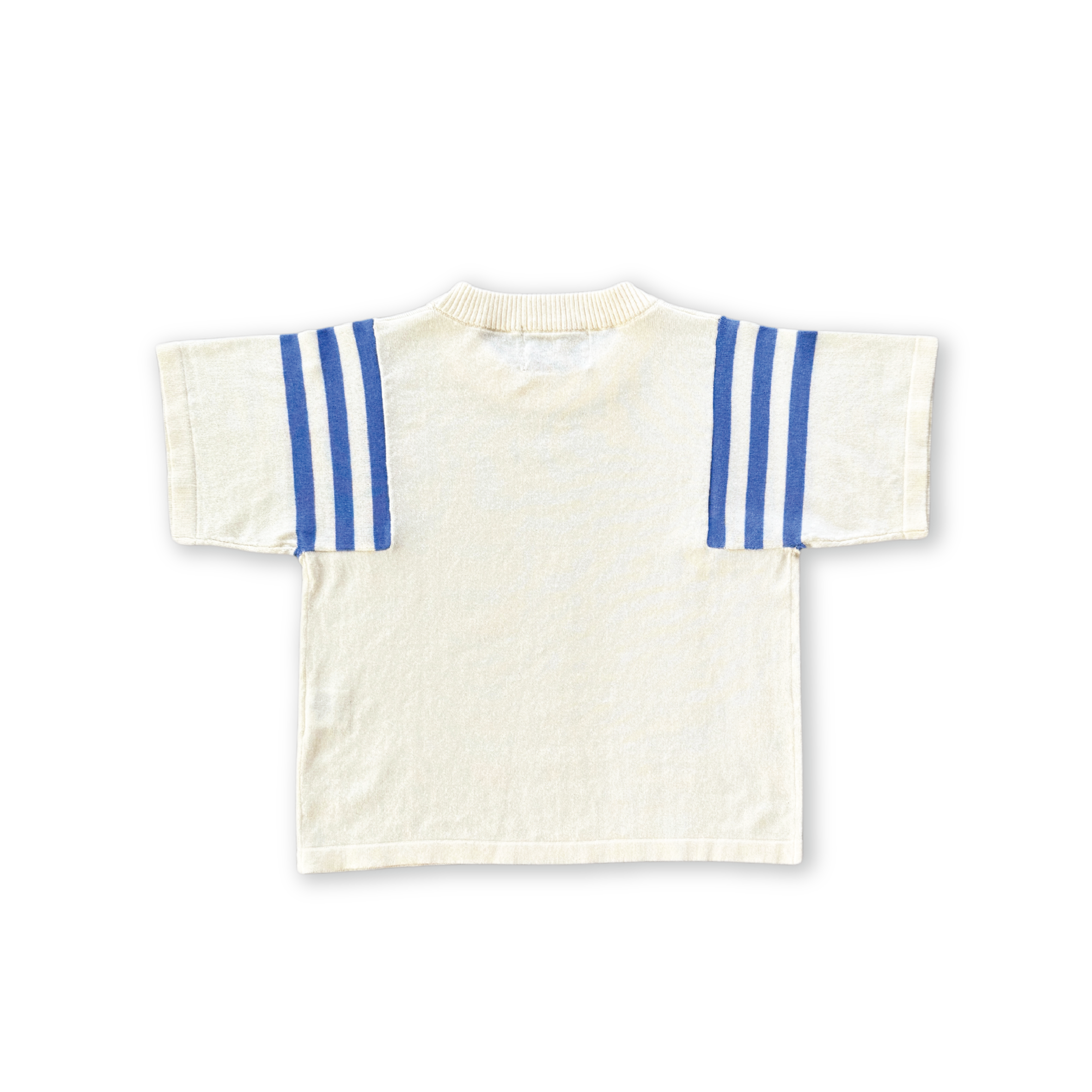 Grown Knitted Stripe Sleeve Knitted Tee - Milk