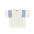 Knitted Stripe Sleeve Knitted Tee - Milk