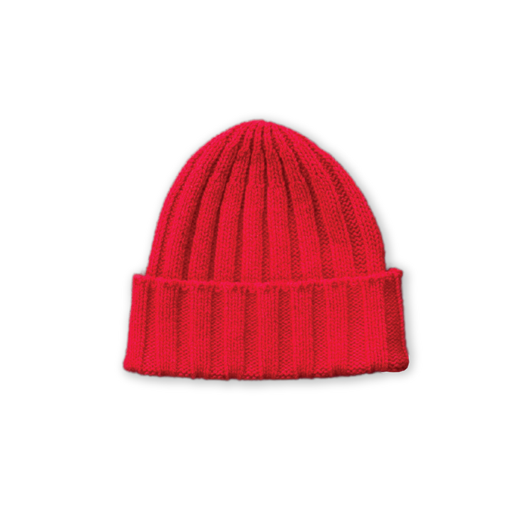 Grown Merino Blend Ribbed Beanie - Flame