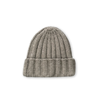 Merino Blend Ribbed Beanie - Grey