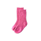 Cotton Slub Chunky Rib Socks - Raspberry