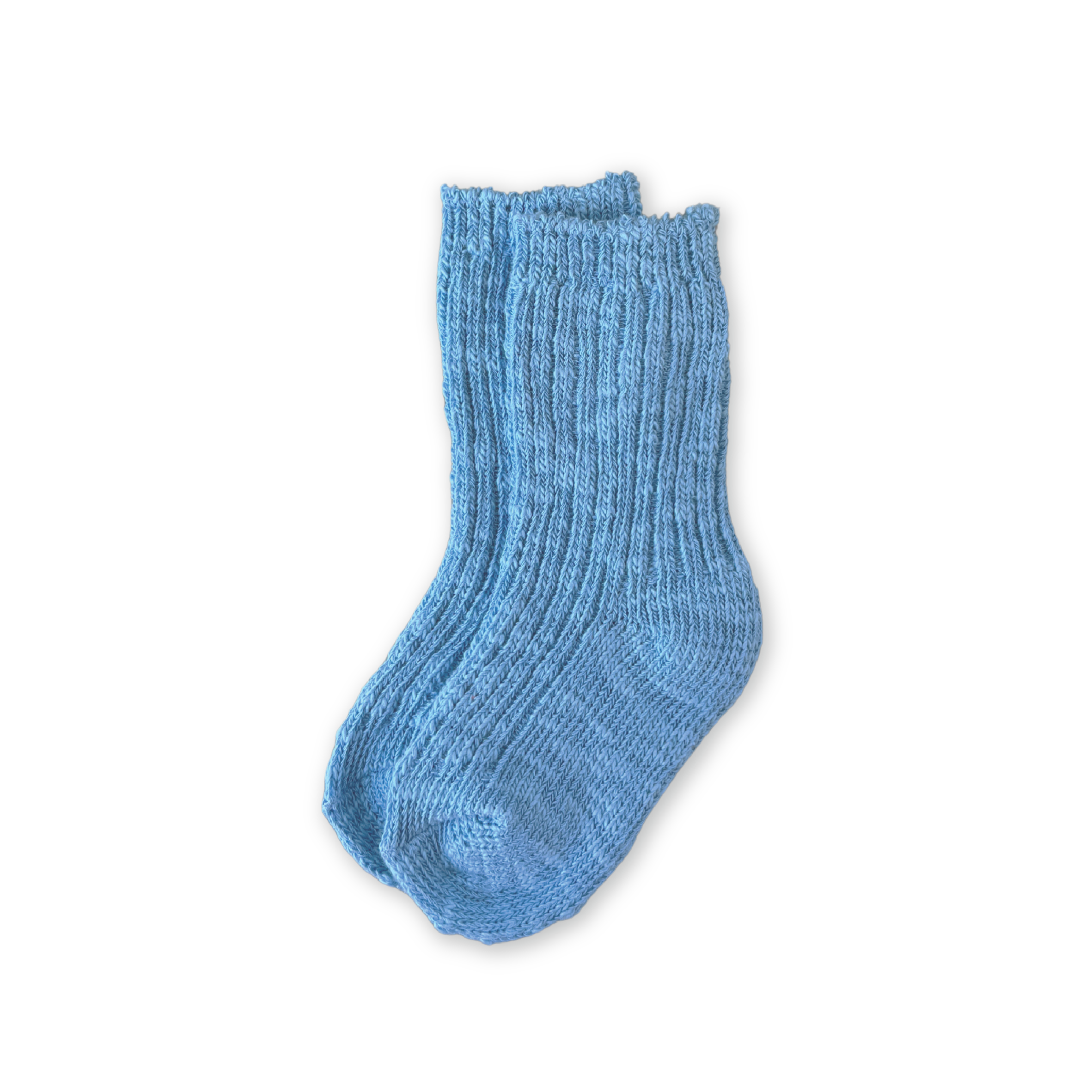 Cotton Slub Chunky Rib Socks - Duck Egg