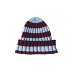 Organic Striped Pixie Knit Beanie - Plum & Haze