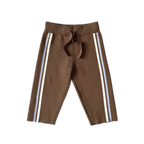 Organic Striped Milano Knit Pants - Espresso