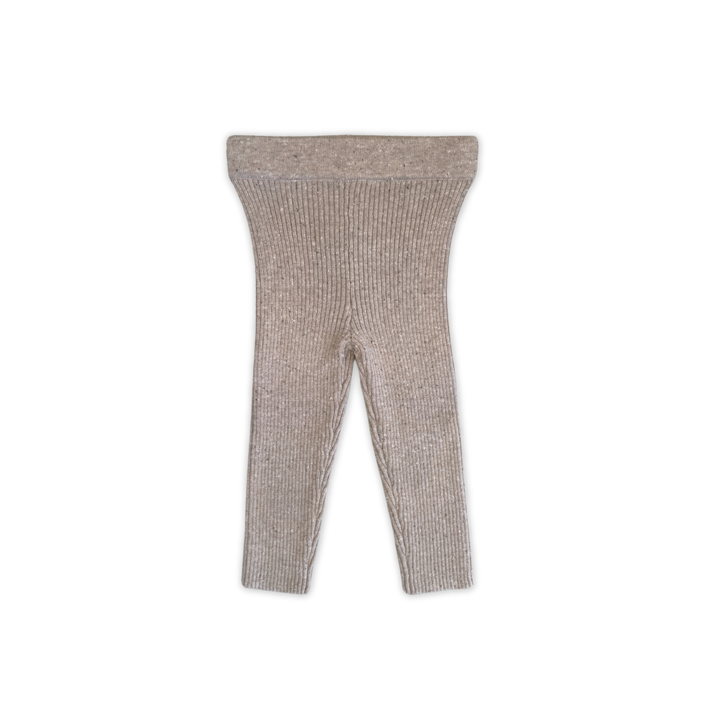 Organic Speckle Essential Knit Leggings - Oatmilk