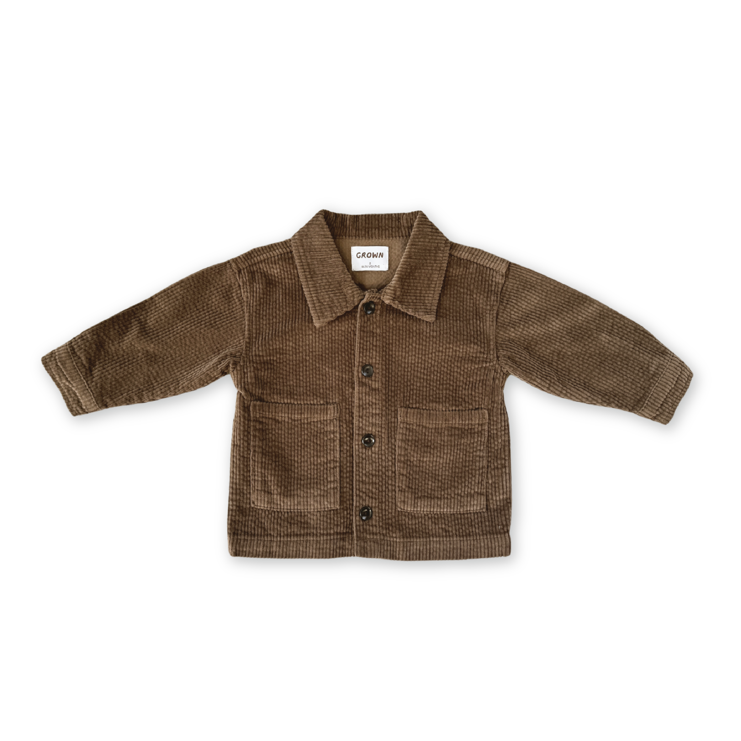 Organic Cord Shirt Jacket - Espresso