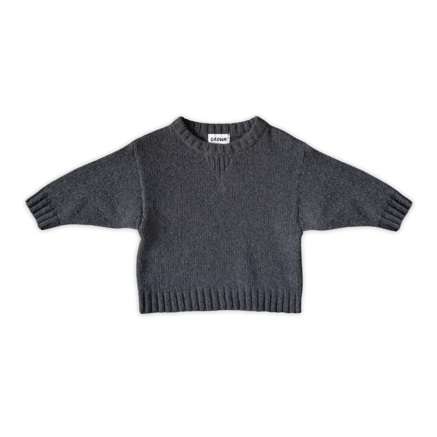Merino Blend Knit Pull Over - Charcoal