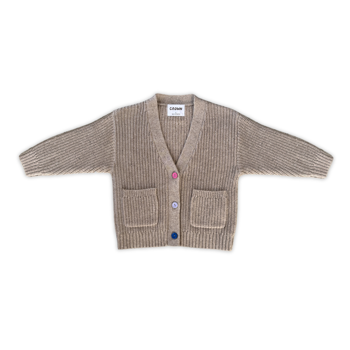 Organic Speckle Knit Cardigan - Oatmilk