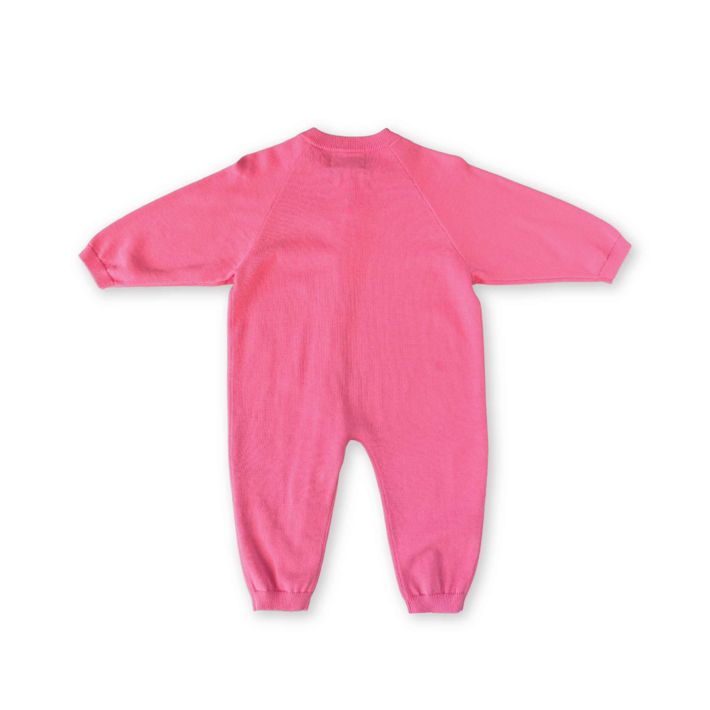 Organic Knit Zip Starsuit - Bright Sorbet