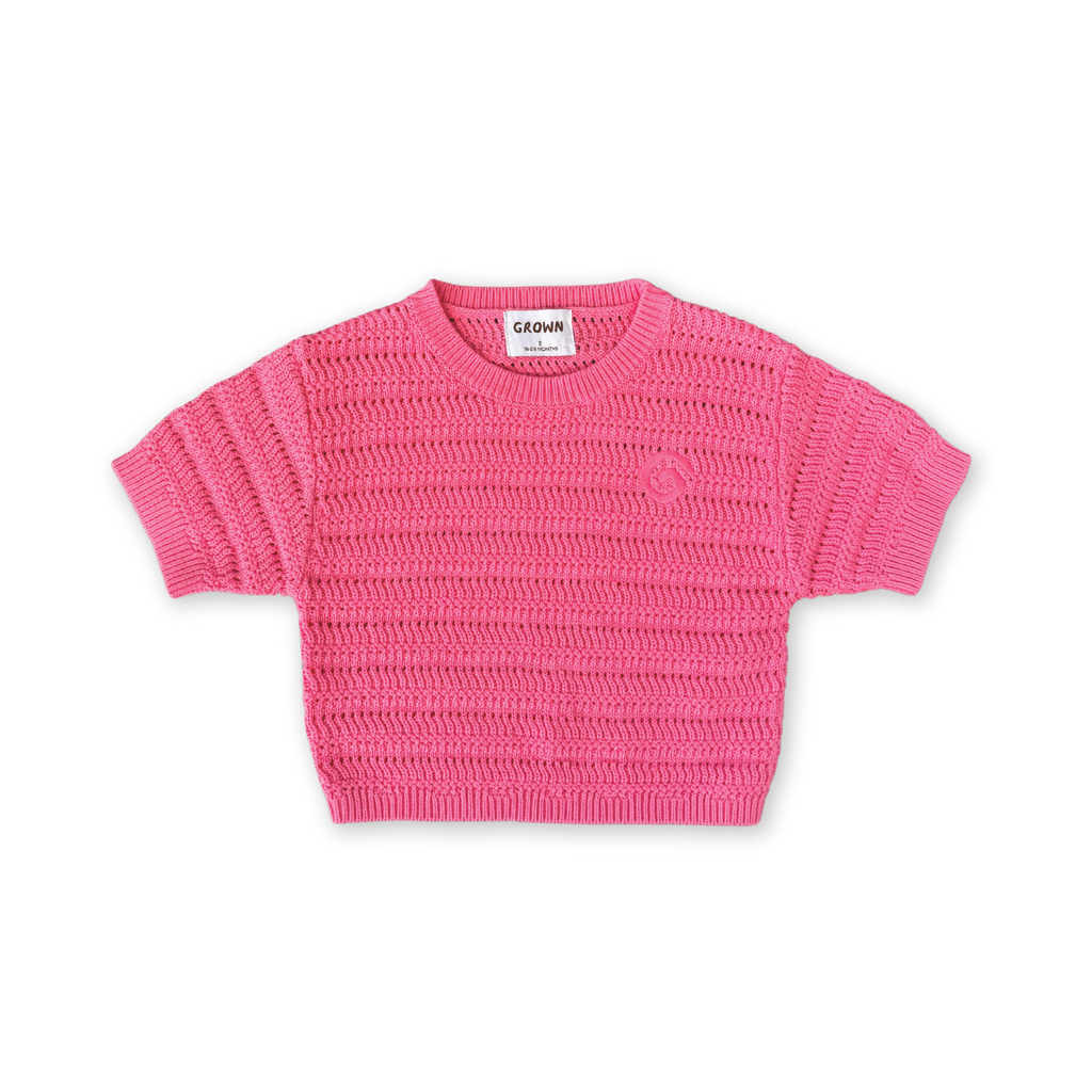 Organic Heavy Knit Tee - Bright Sorbet