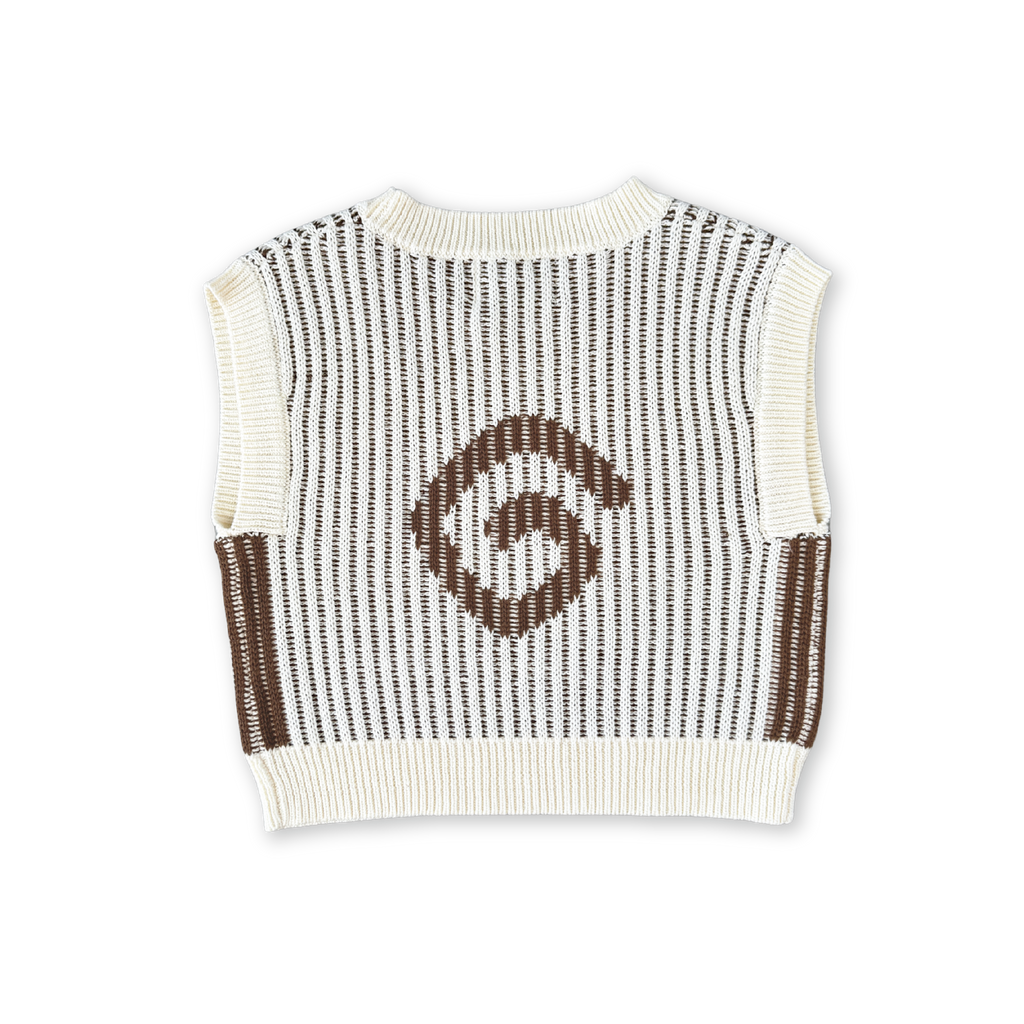 Organic Swirl Knit Vest - Milk