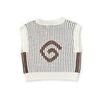 Organic Swirl Knit Vest - Milk