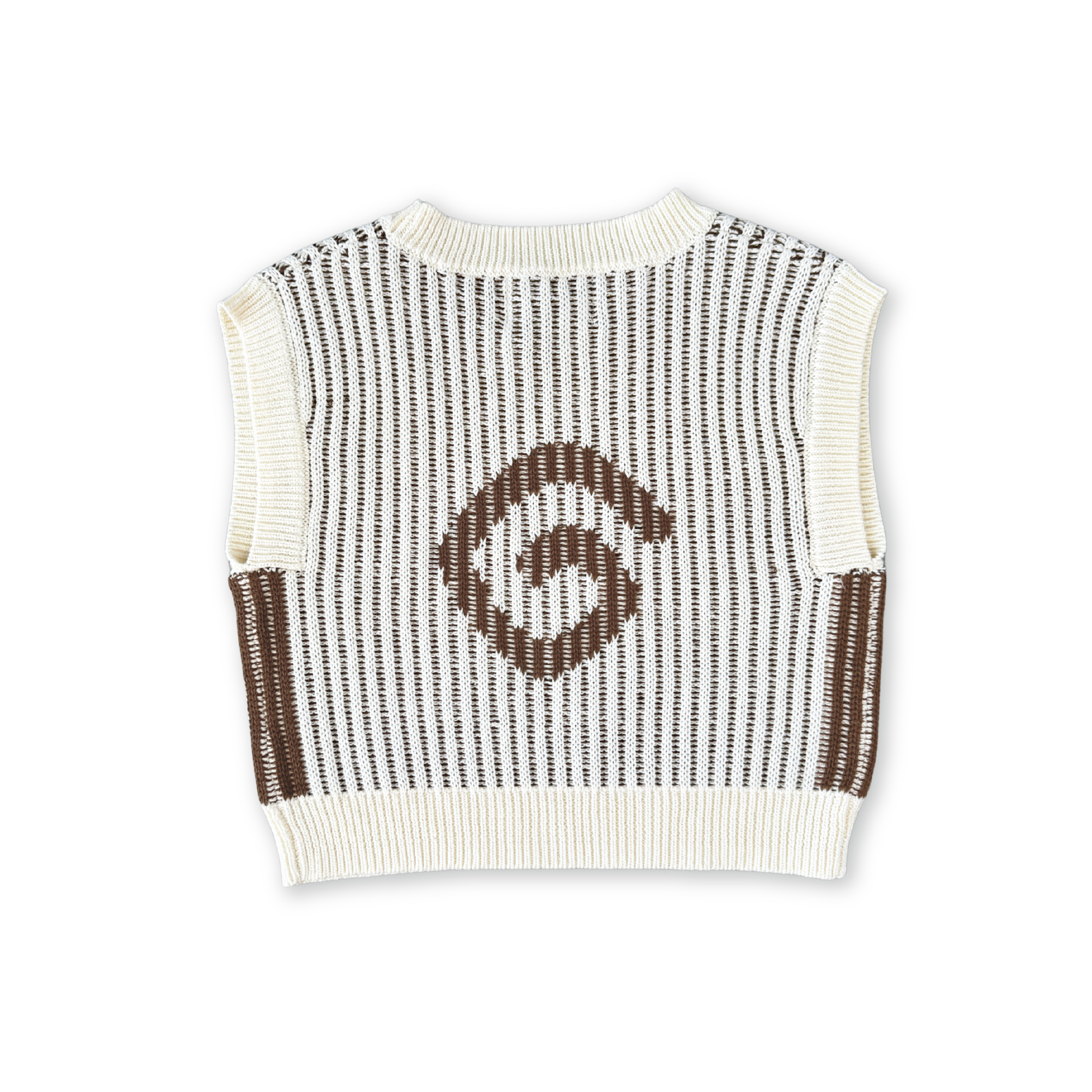 Organic Swirl Knit Vest - Milk