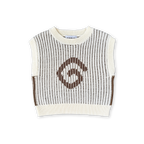 Organic Swirl Knit Vest - Milk
