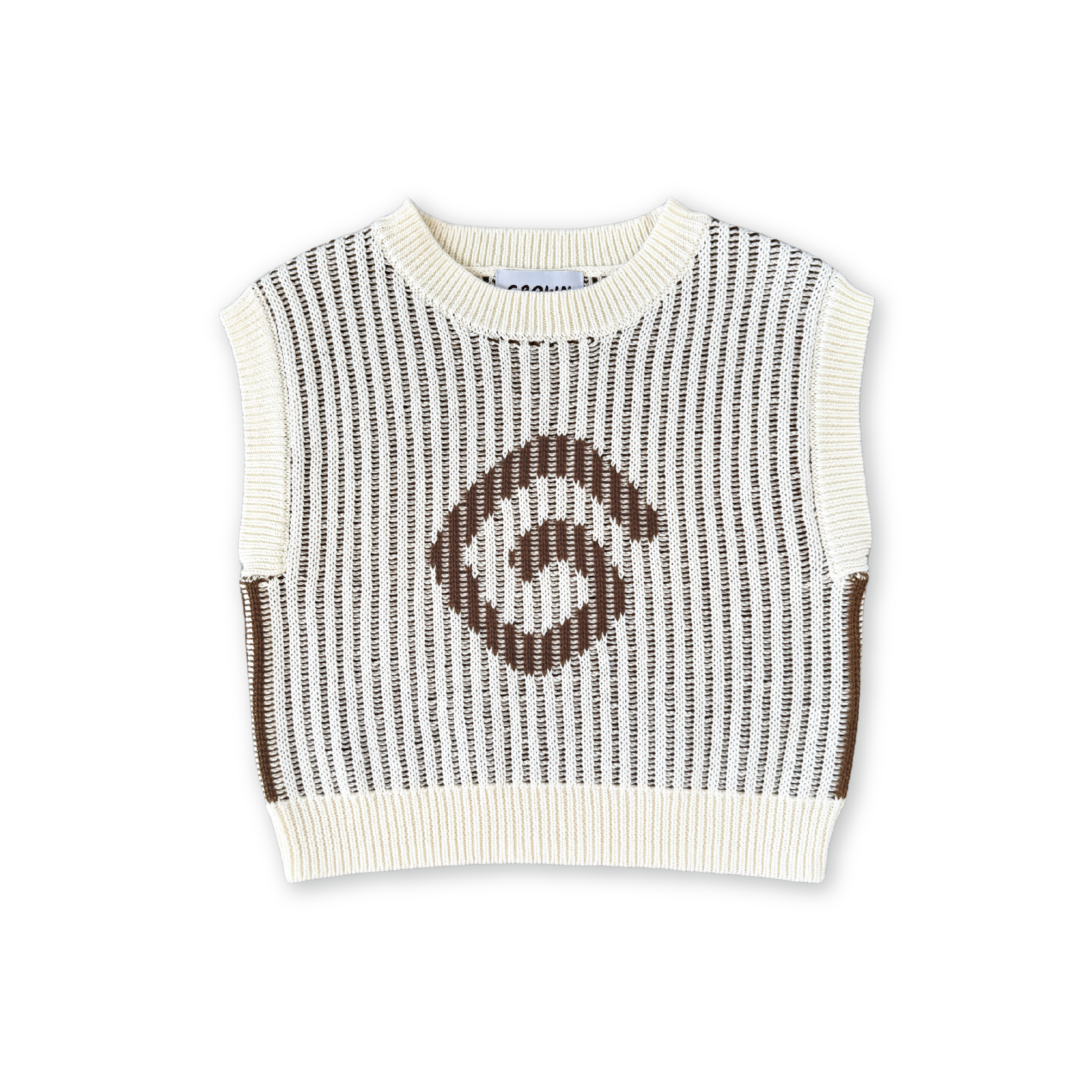 Organic Swirl Knit Vest - Milk