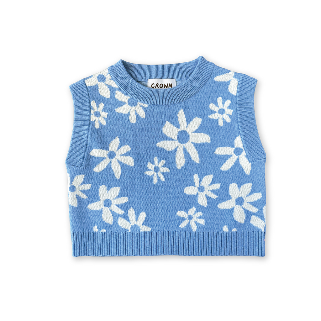 Organic Knit Vest - Wild Flower