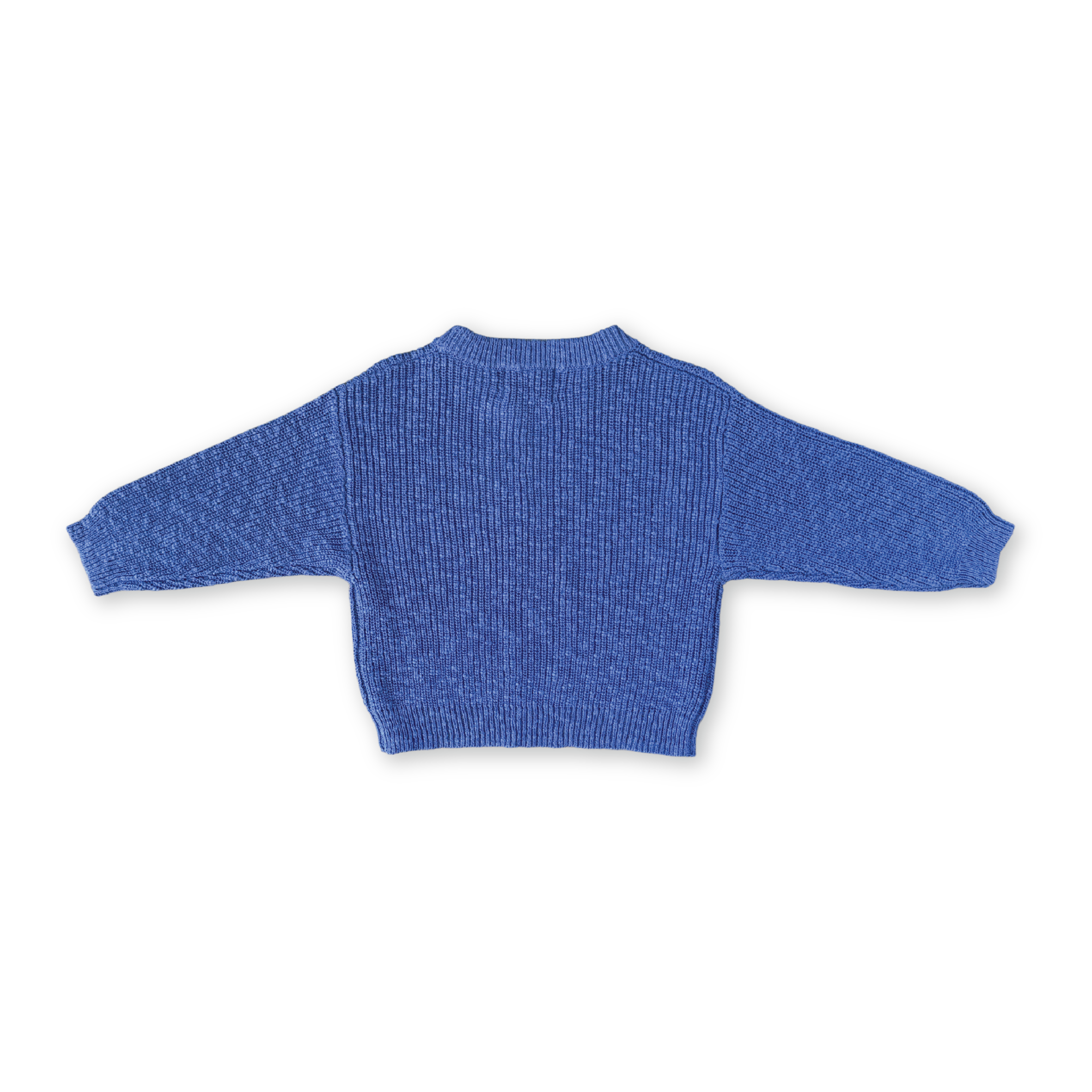 Textured Organic Slub Knit Pull Over - Cobalt