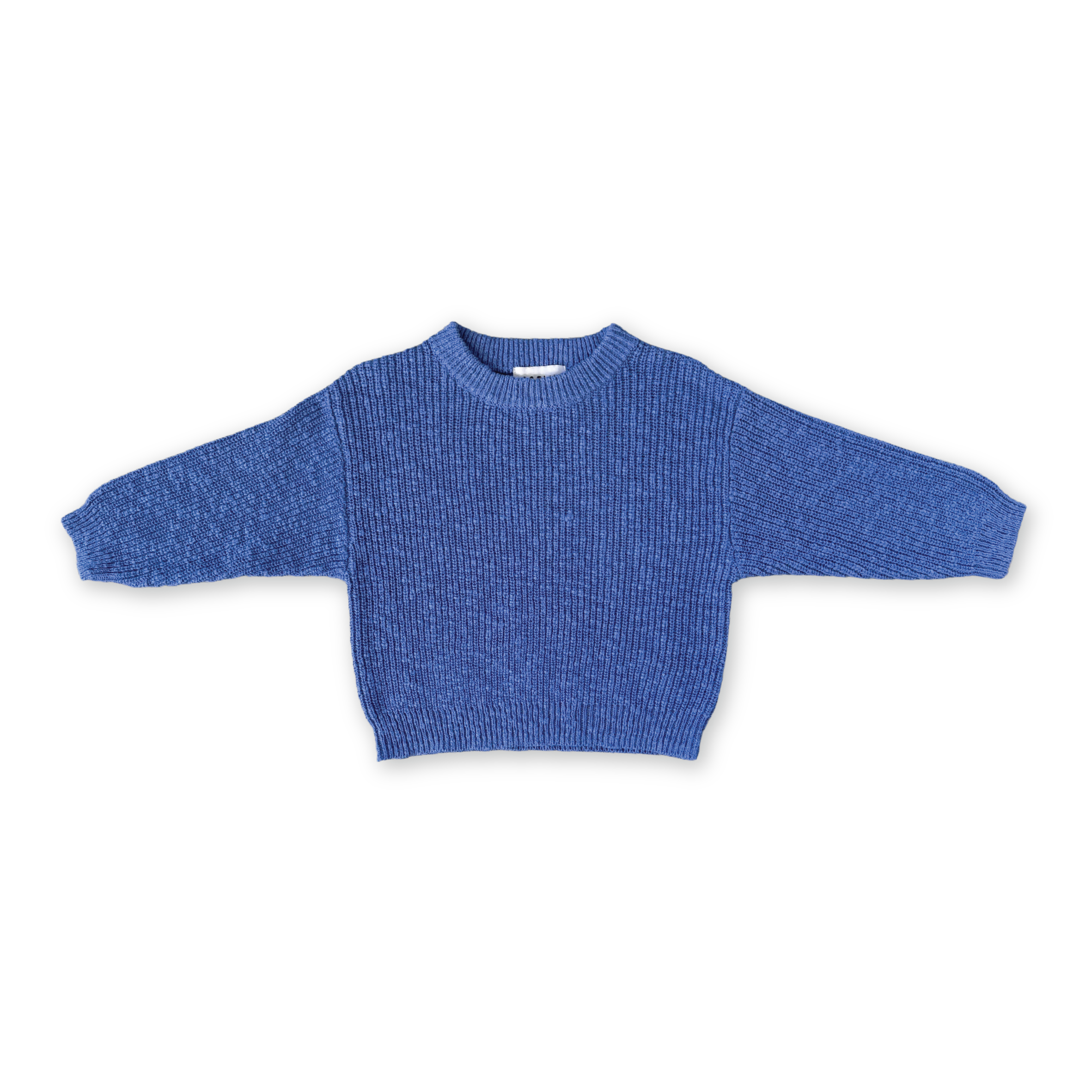 Textured Organic Slub Knit Pull Over - Cobalt
