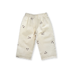 Organic Denim Wild Flower Embroidery Pant - Milk