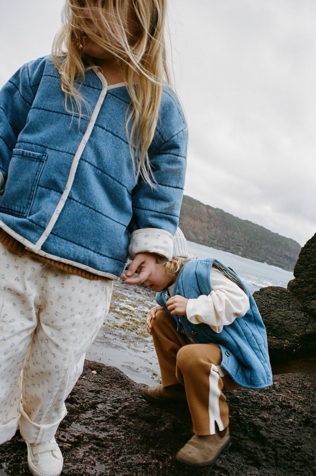 Grown Quilted Reversible Jacket - Denim & Garden