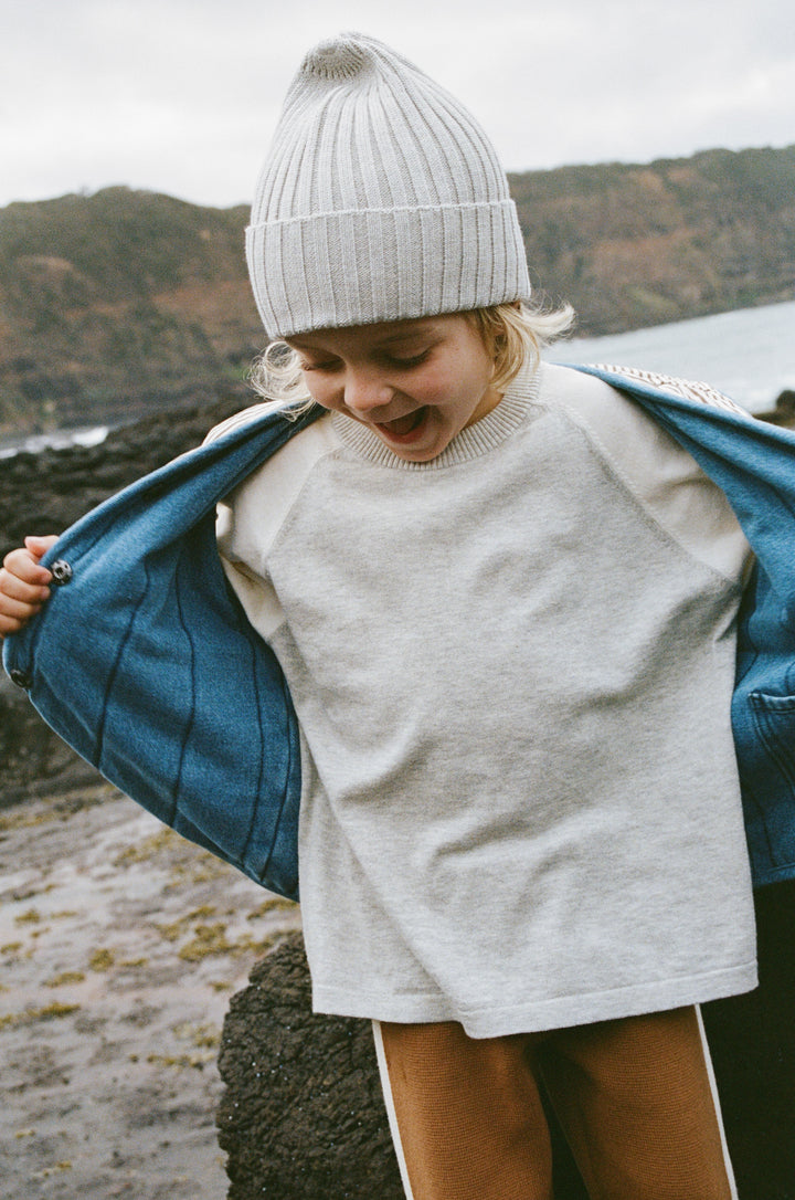 Grown Raglan Long Sleeve Tee - Grey Marle