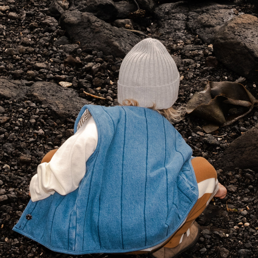 Grown Quilted Reversible Vest - Denim & Paint