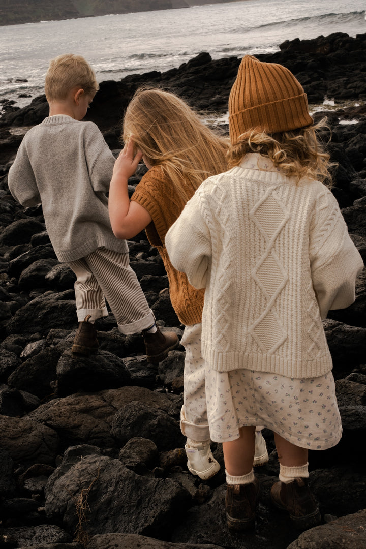 Grown Chunky Cable Knit Pull Over - Milk