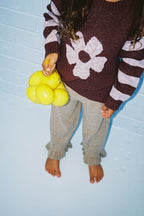 Organic Frill Knit Flares - Oatmilk