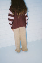 Organic Frill Knit Flares - Oatmilk