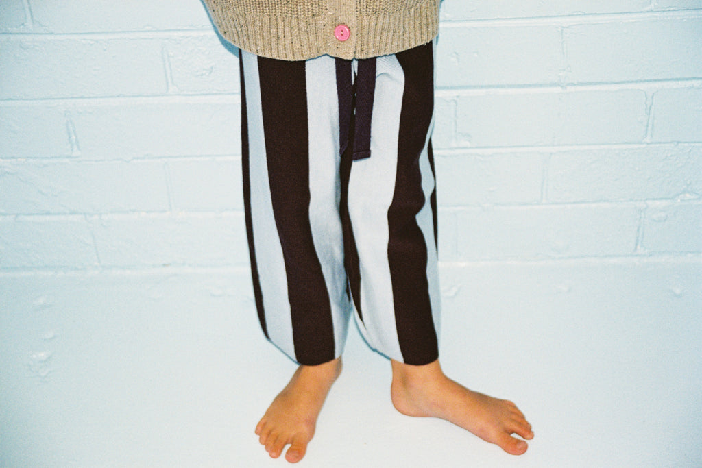 Organic Striped Knit Pants - Plum & Haze