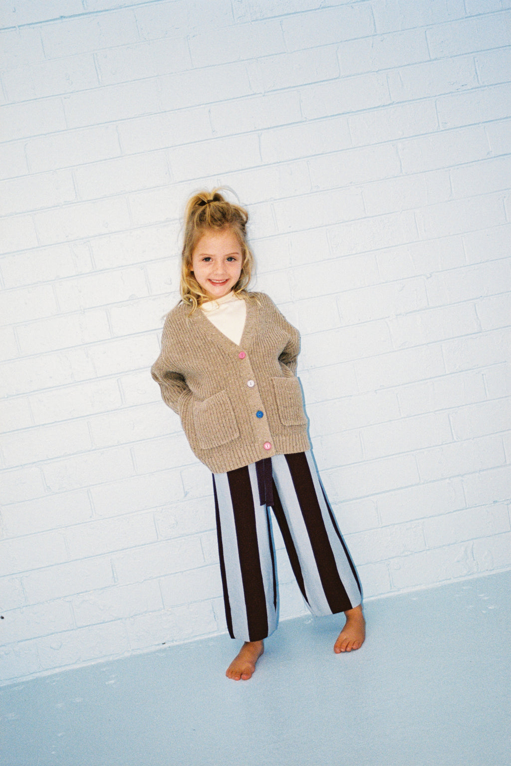 Organic Striped Knit Pants - Plum & Haze