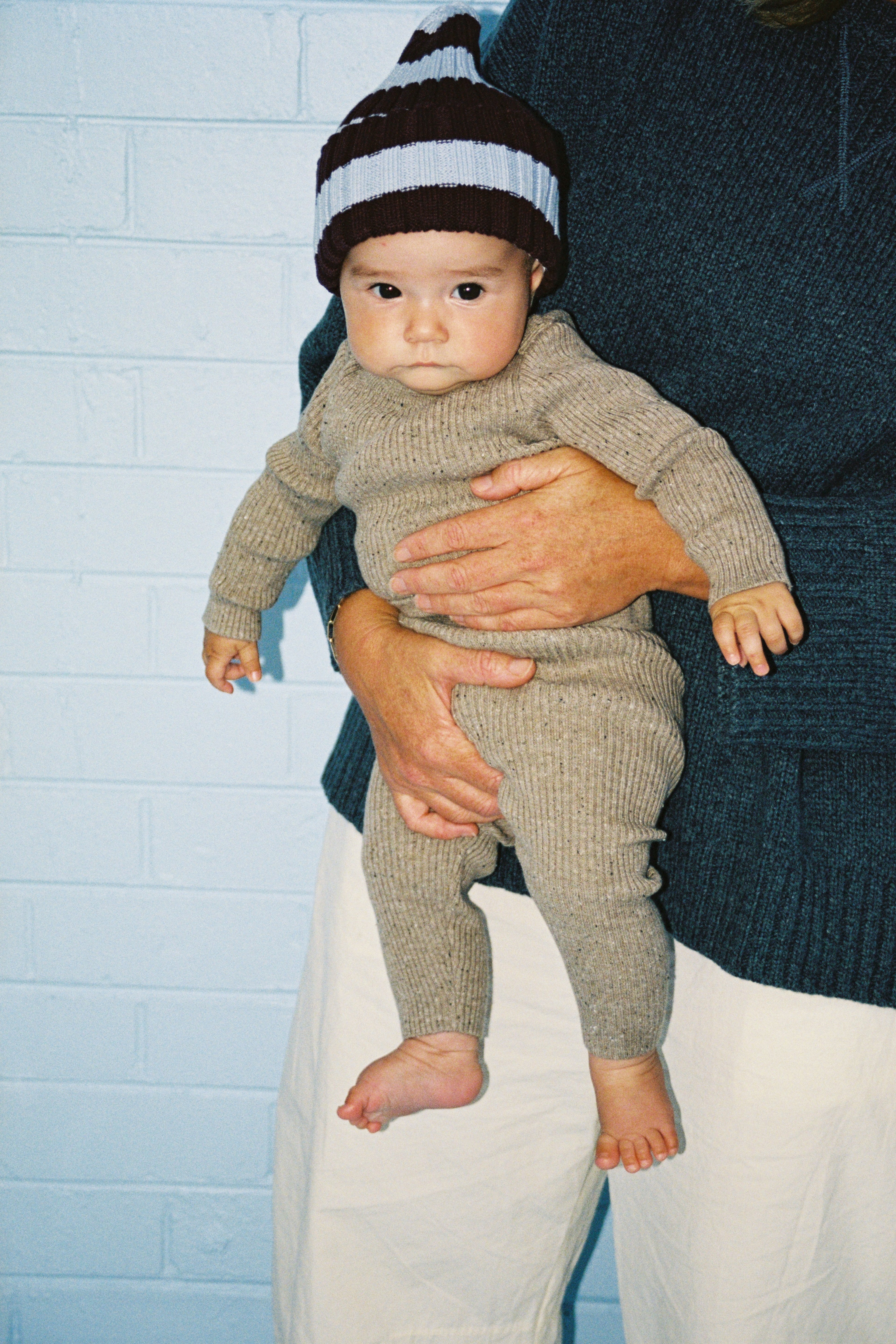 Organic Speckle Essential Knit Leggings - Oatmilk