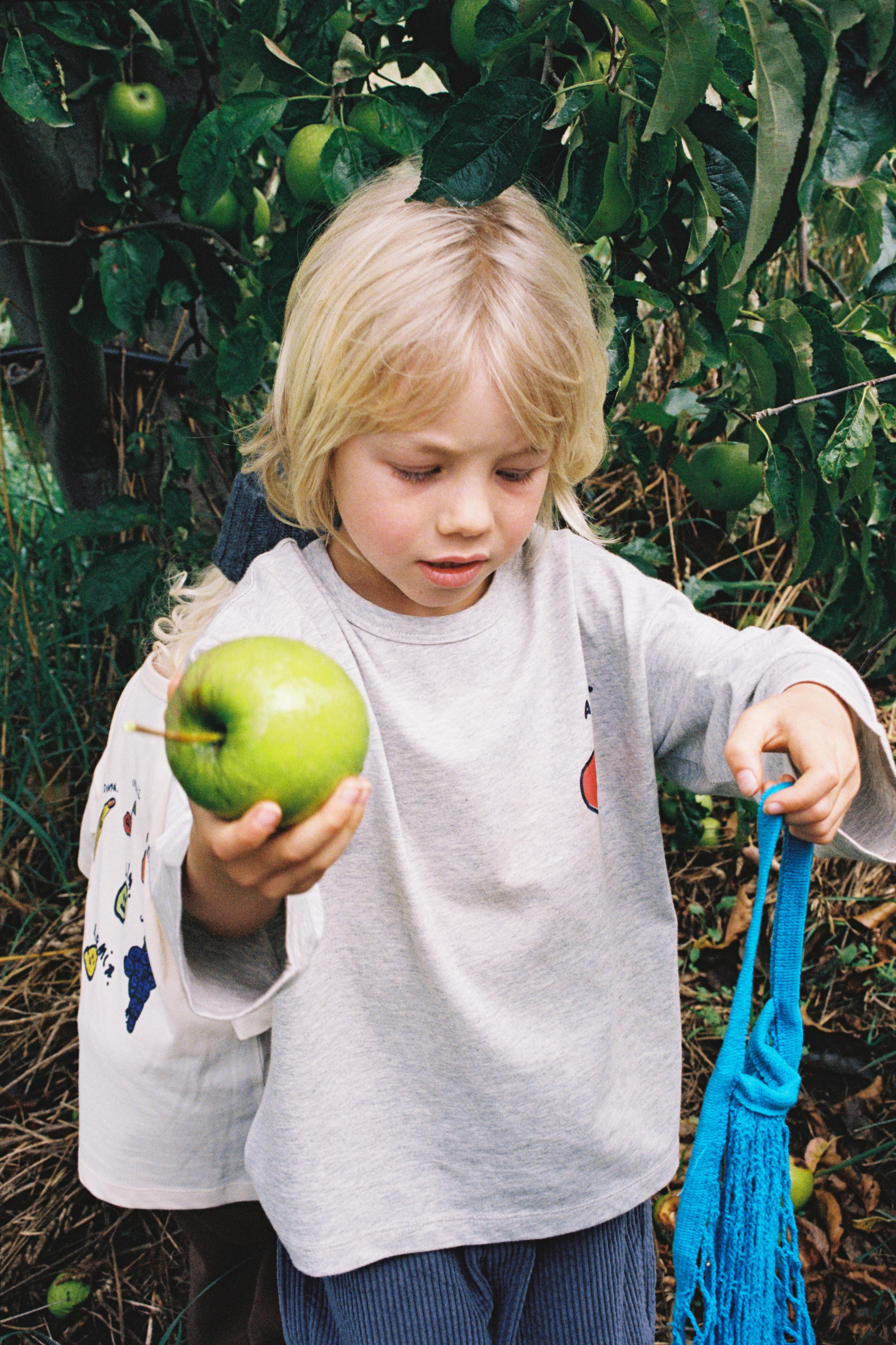 Organic Fruit Salad Longsleeve Tee - Grey Marle