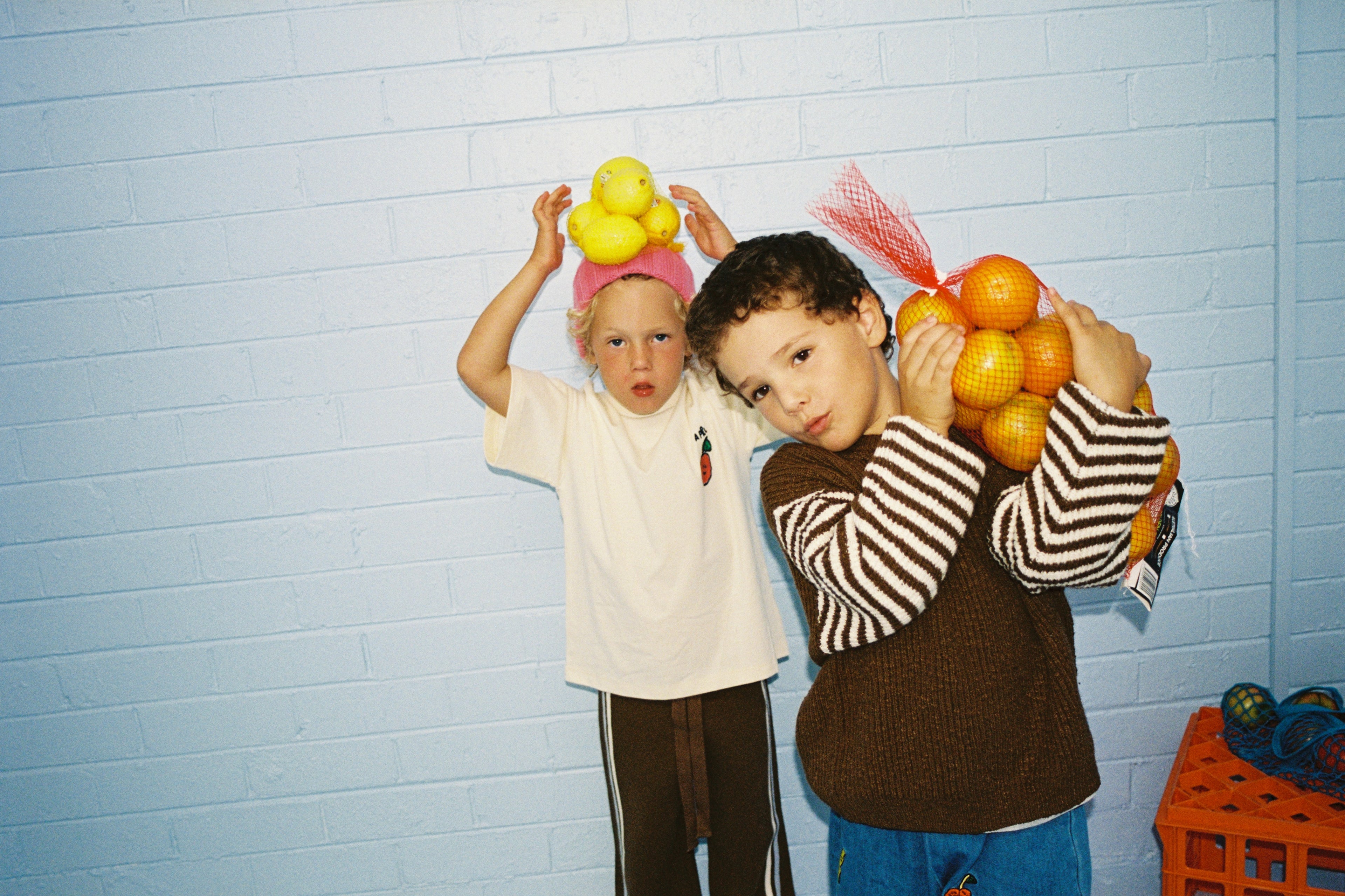 Organic Stripe Sleeve Knit Pull Over - Espresso