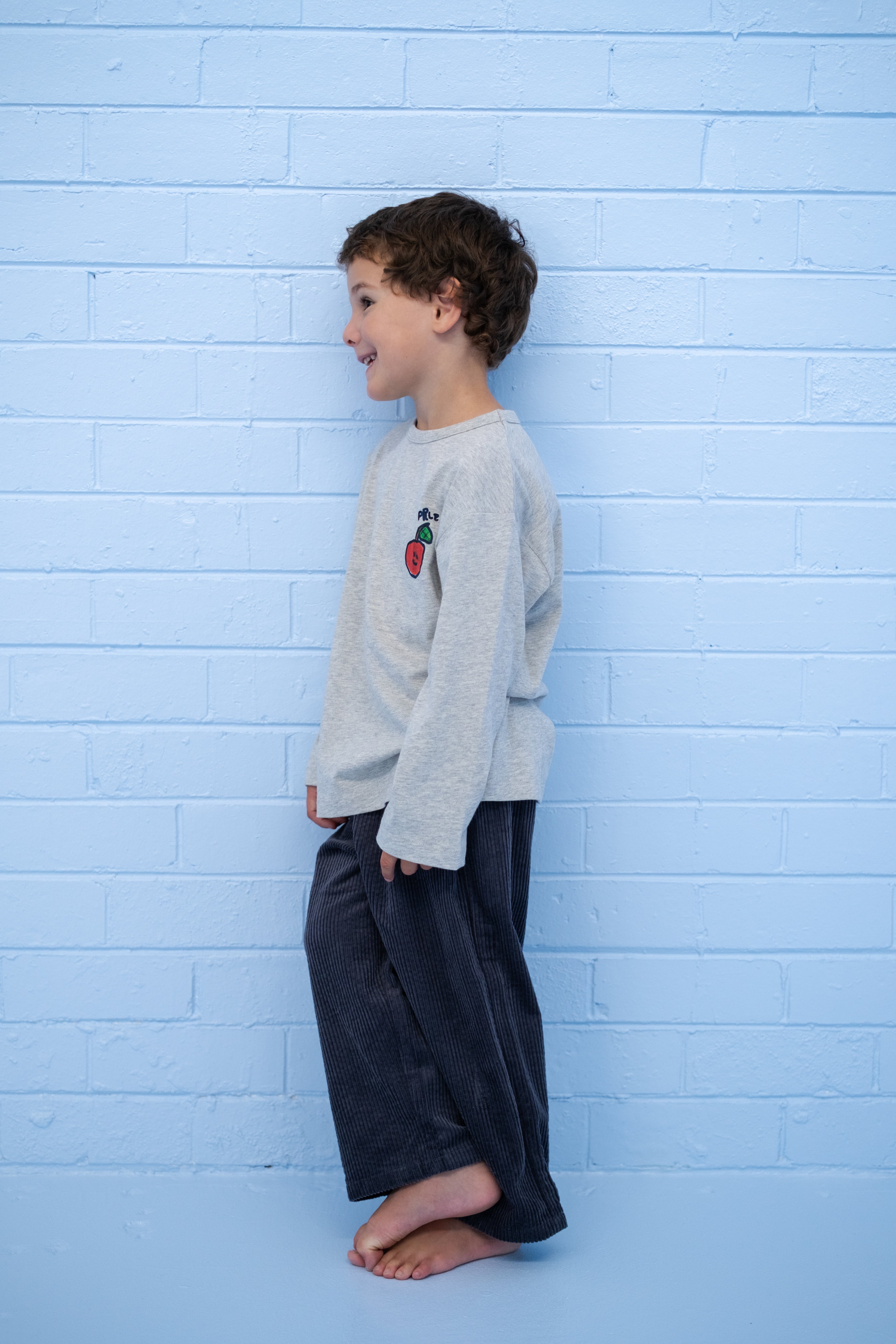 Organic Fruit Salad Longsleeve Tee - Grey Marle