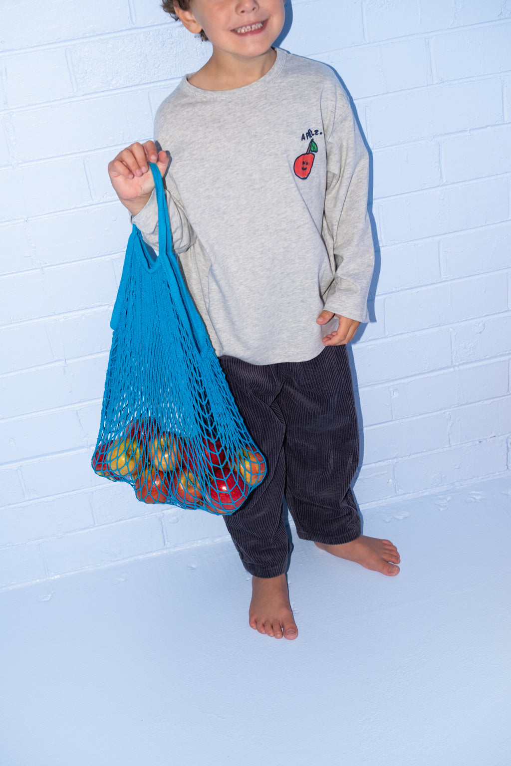 Organic Fruit Salad Longsleeve Tee - Grey Marle