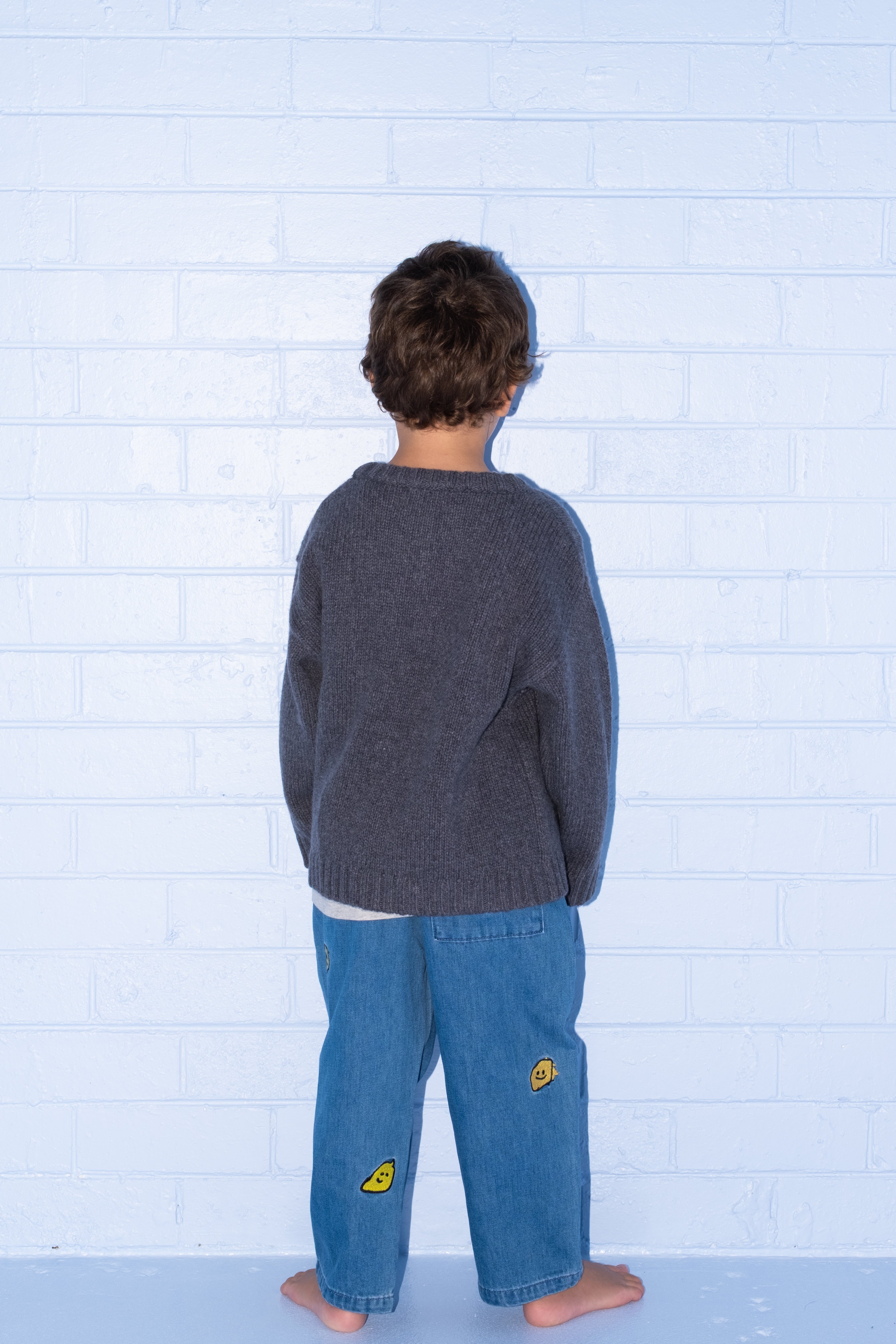 Merino Blend Knit Pull Over - Charcoal