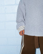 Organic Striped Milano Knit Pants - Espresso