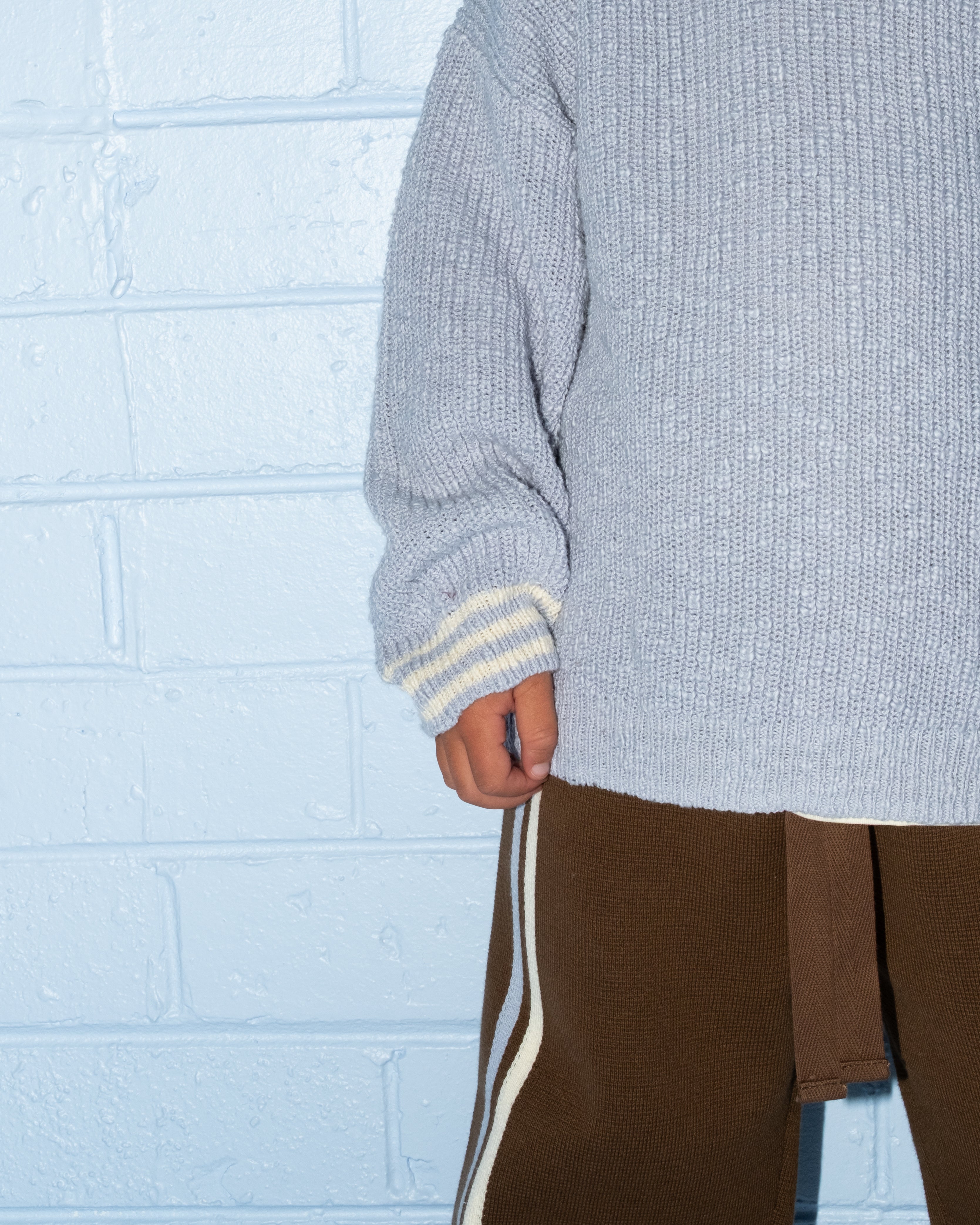 Organic Striped Milano Knit Pants - Espresso