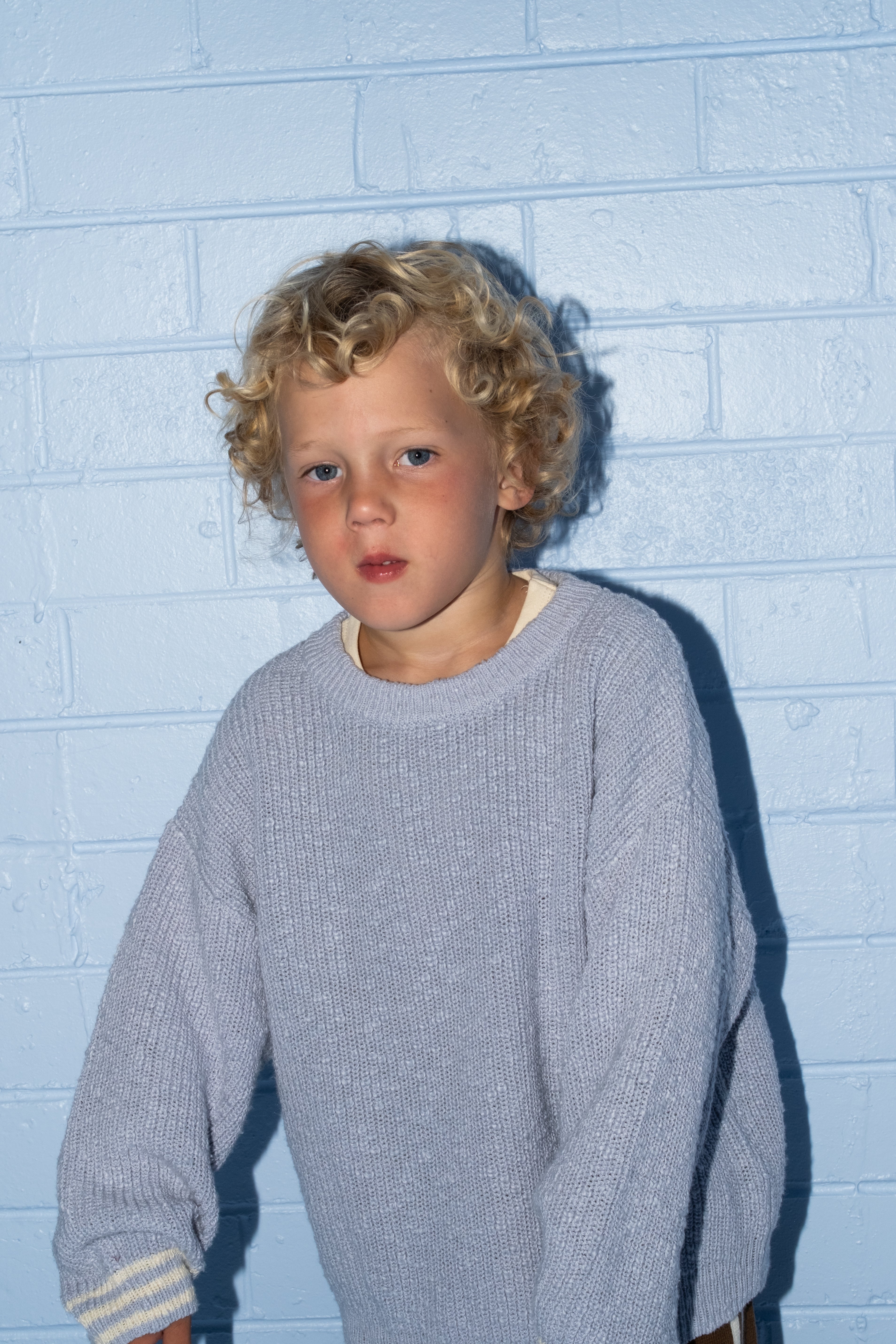 Organic Essential Textured Knit Pull Over - Haze