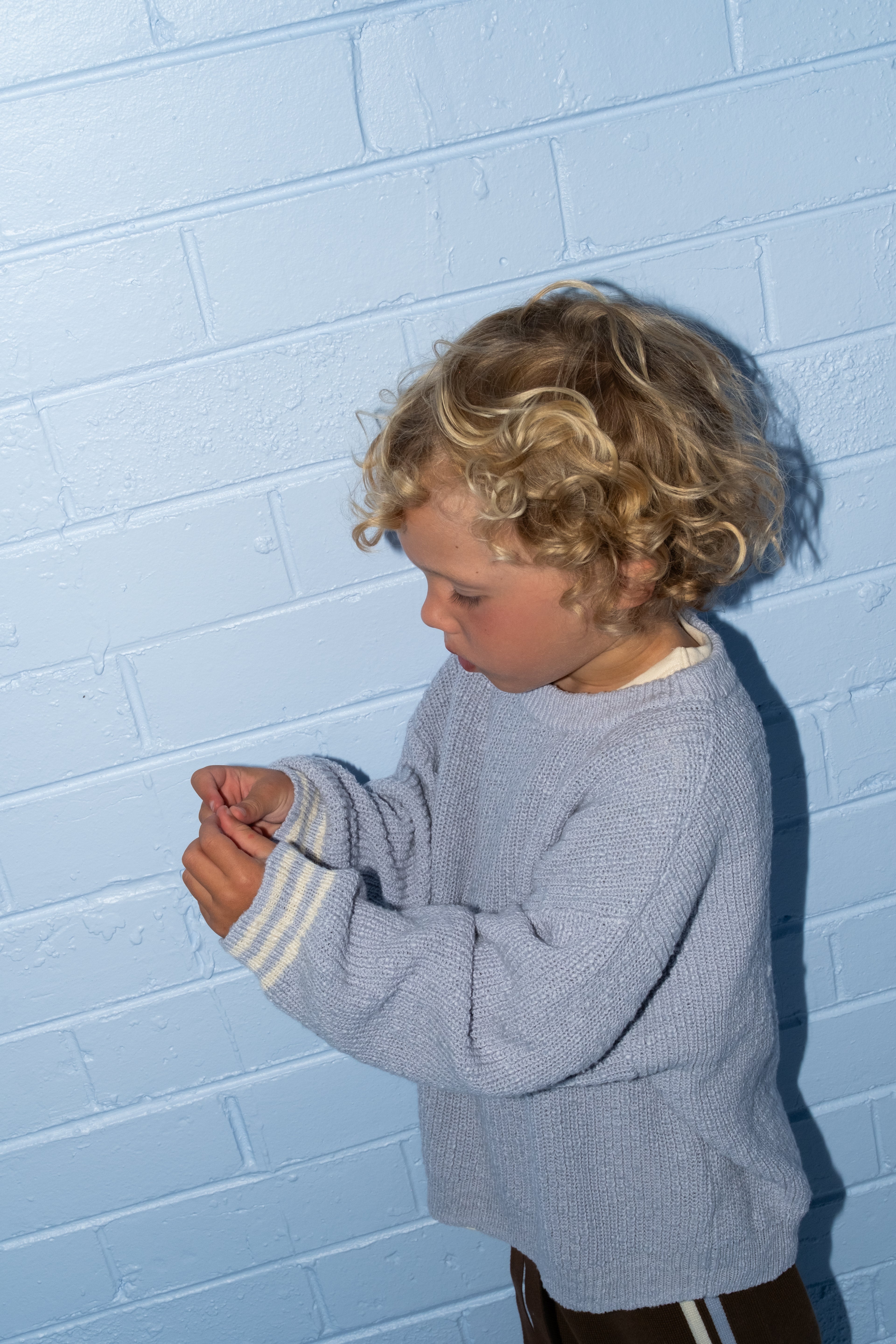 Organic Essential Textured Knit Pull Over - Haze