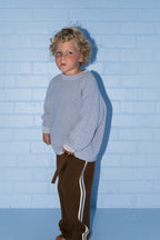 Organic Striped Milano Knit Pants - Espresso