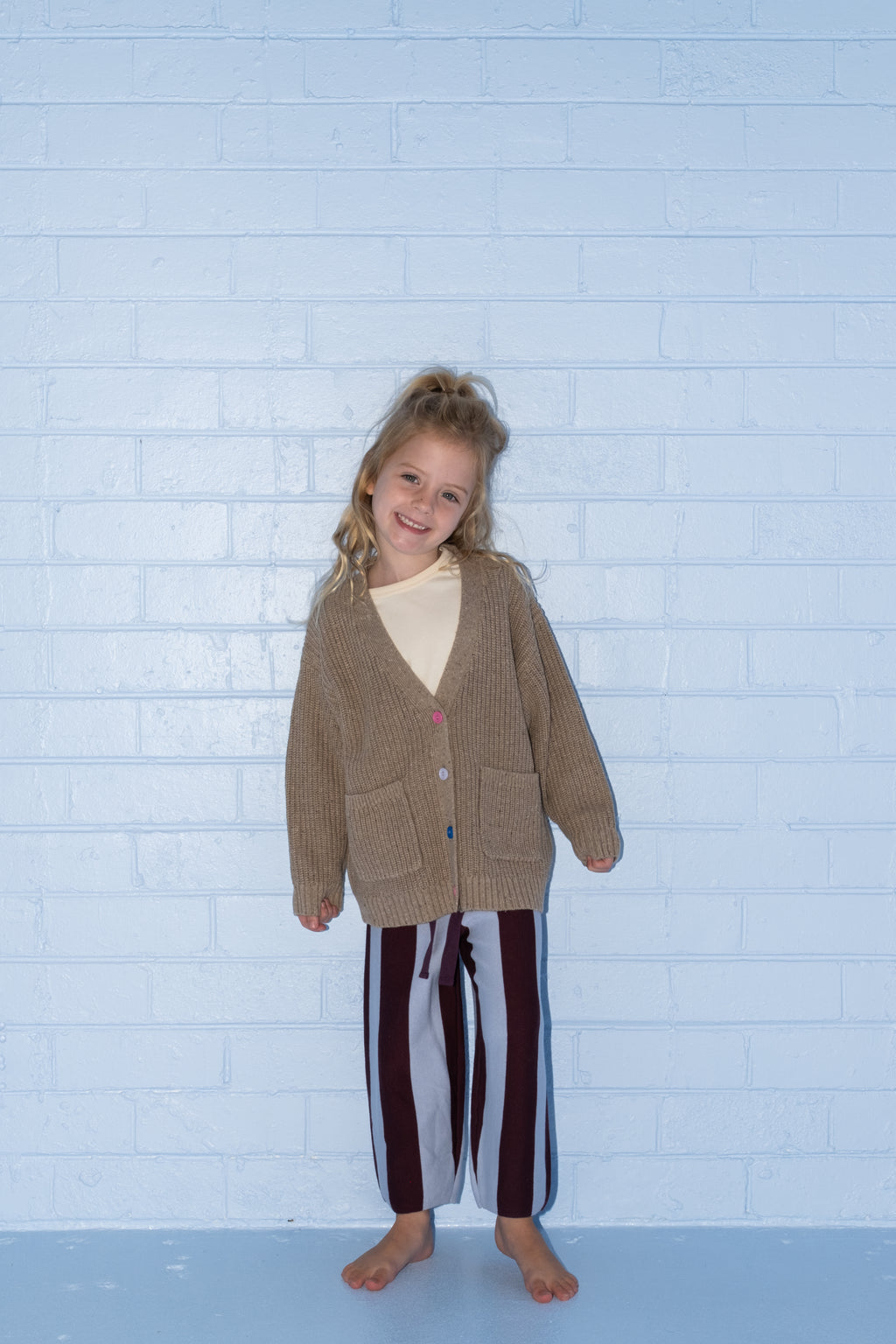 Organic Speckle Knit Cardigan - Oatmilk