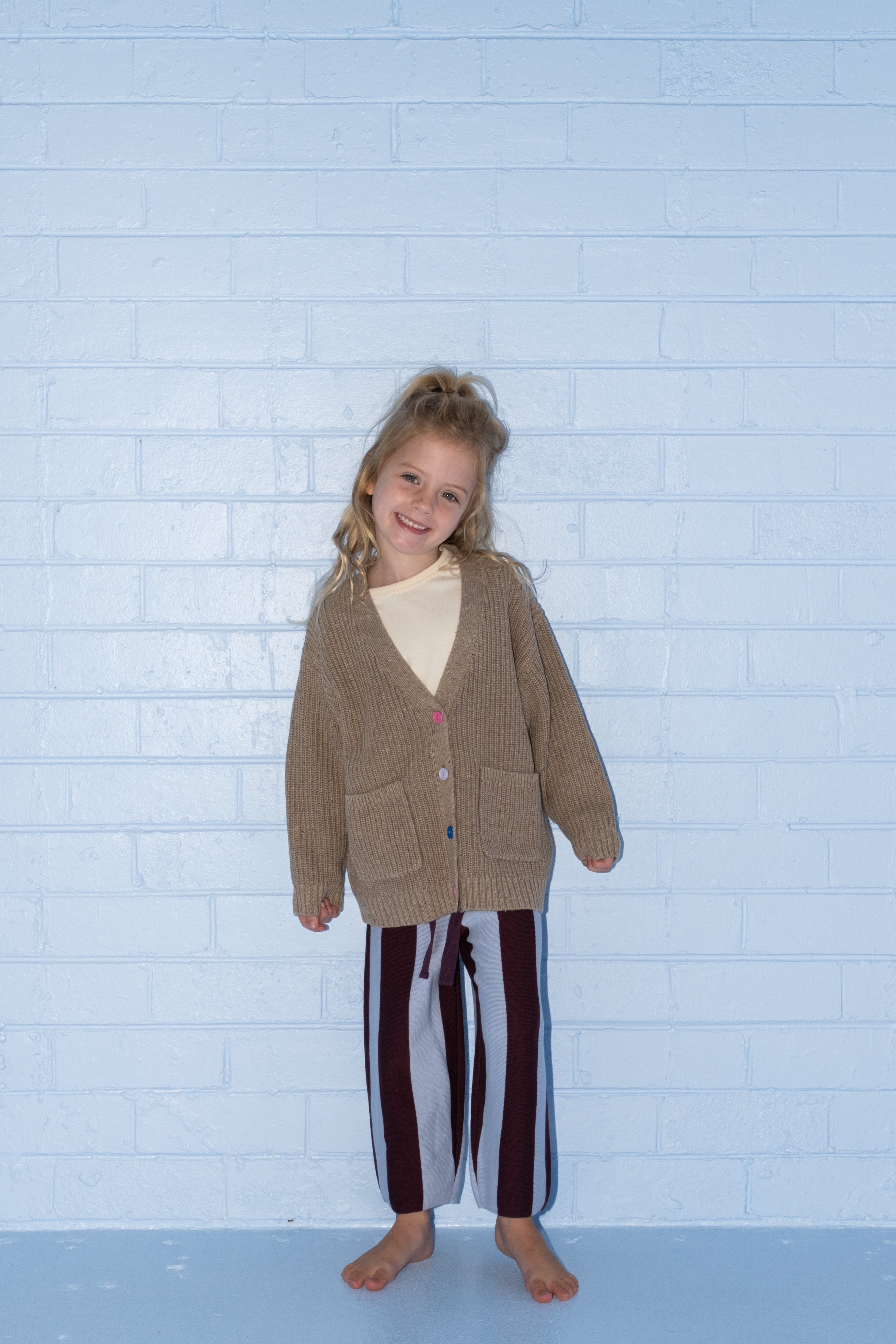 Organic Speckle Knit Cardigan - Oatmilk