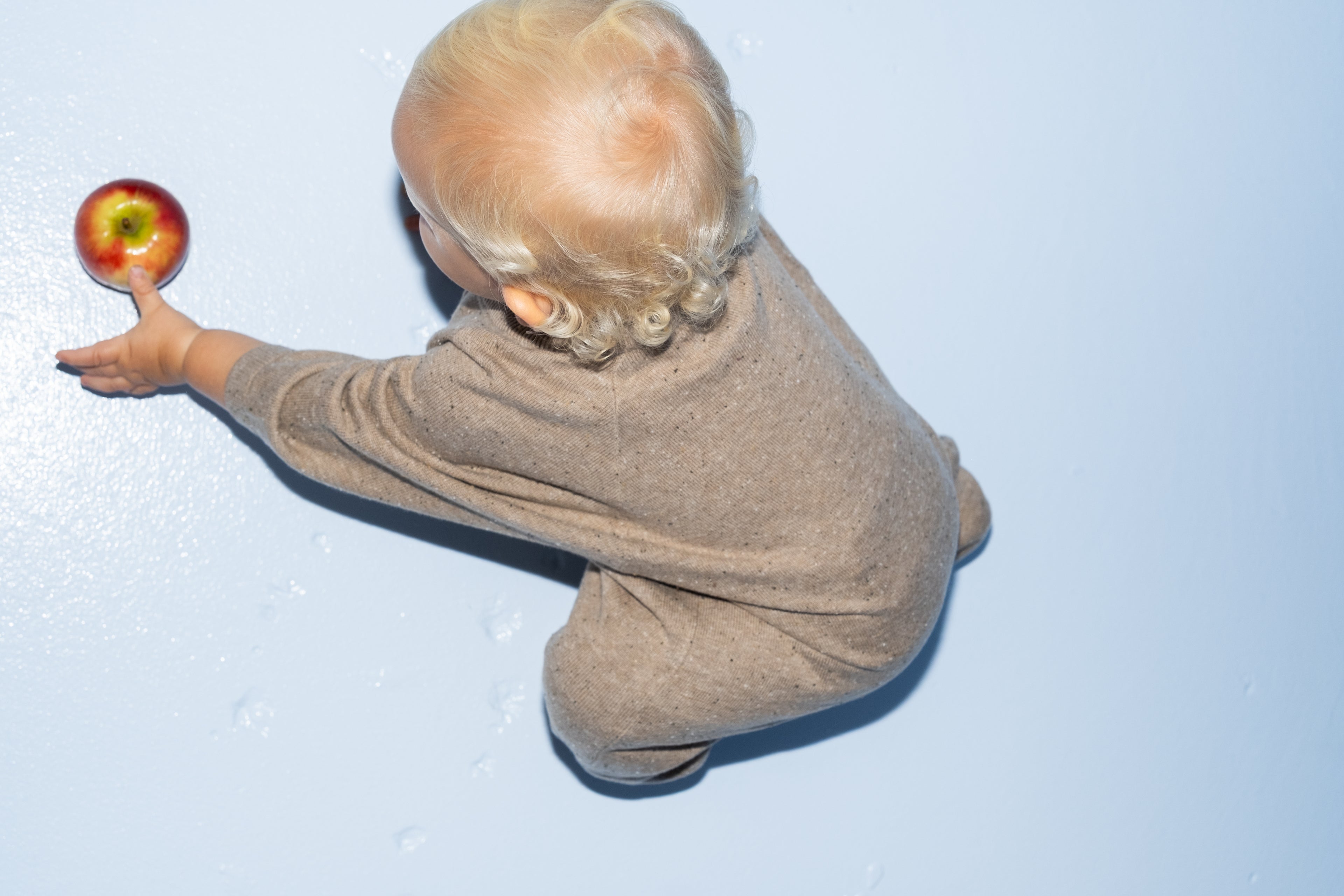 Organic Speckle Knit Zipper Starsuit - Oatmilk